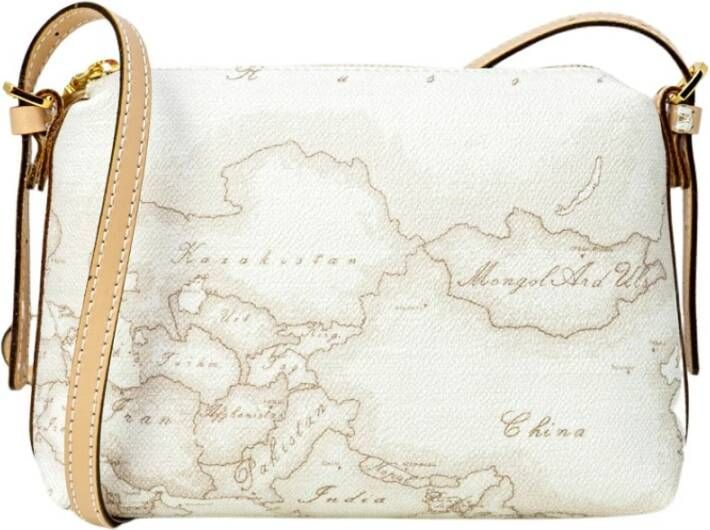Alviero Martini 1a Classe Gestructureerde leren handtas voor vrouwen White Dames