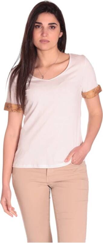 Alviero Martini 1a Classe Katoenen Crew Neck T-Shirt Dames Collectie White Dames
