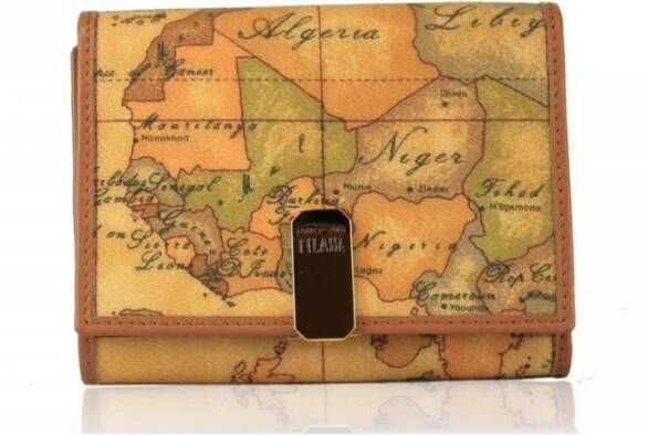 Alviero Martini 1a Classe Klassieke Geo Print Kleine Portemonnee Brown Dames