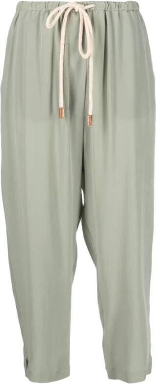 Alysi Cropped Trousers Groen Dames