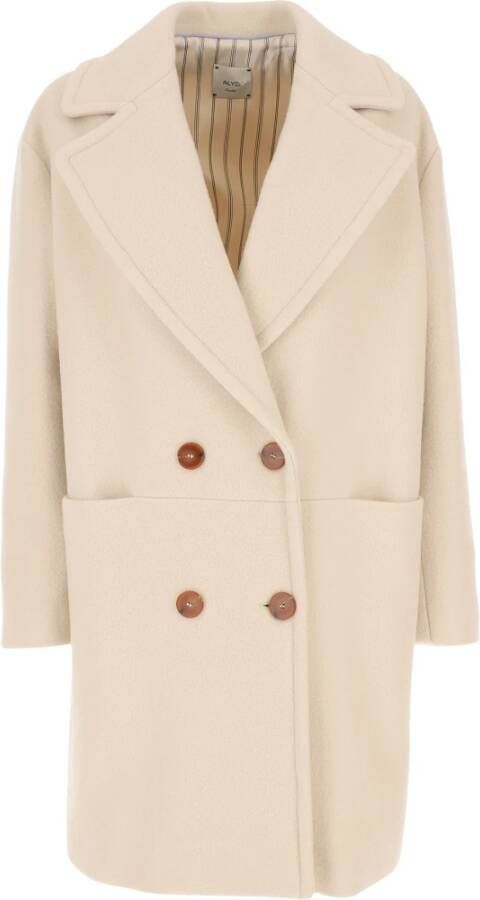 Alysi Double-Breasted Coats Beige Dames
