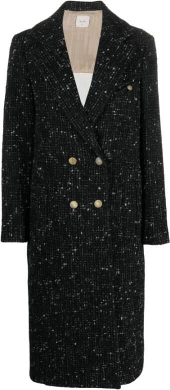 Alysi Double-Breasted Coats Zwart Dames