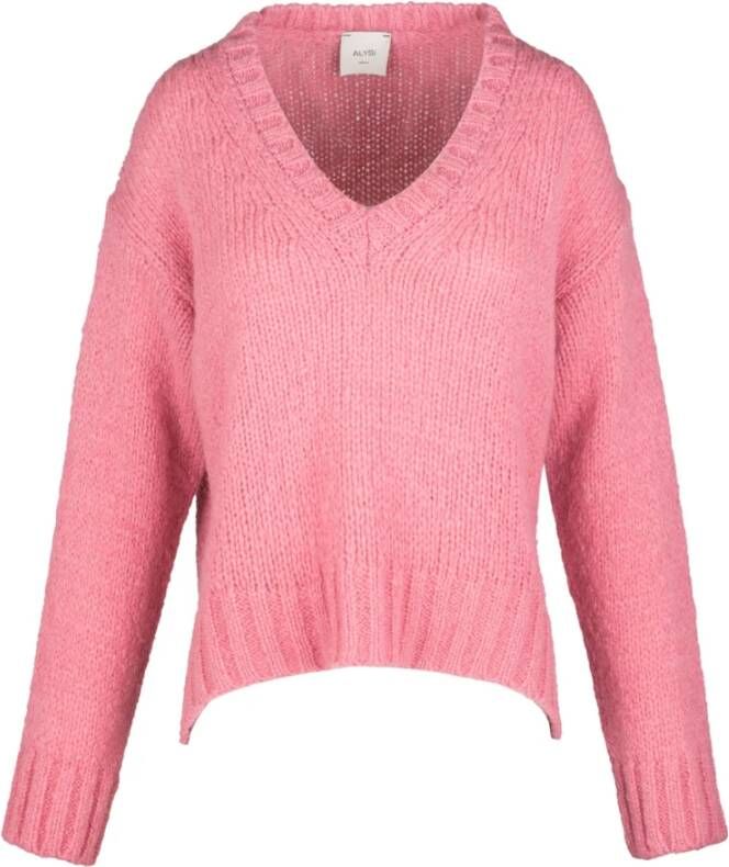 Alysi V-neck Knitwear Roze Dames