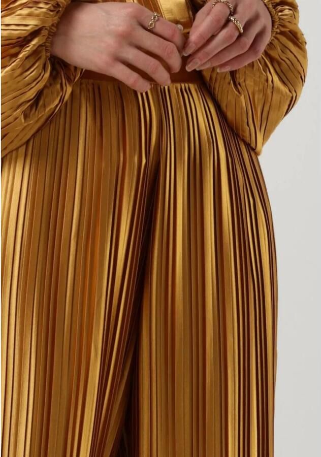 AMAYA AMSTERDAM Dames Broeken Abby Plisse Pants Goud - Foto 4