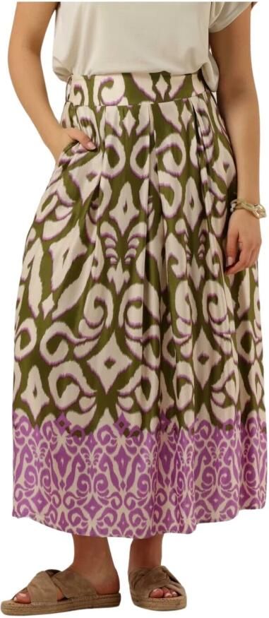 Amaya Amsterdam Groene Midi Rok Gabe Stijl Multicolor Dames - Foto 4
