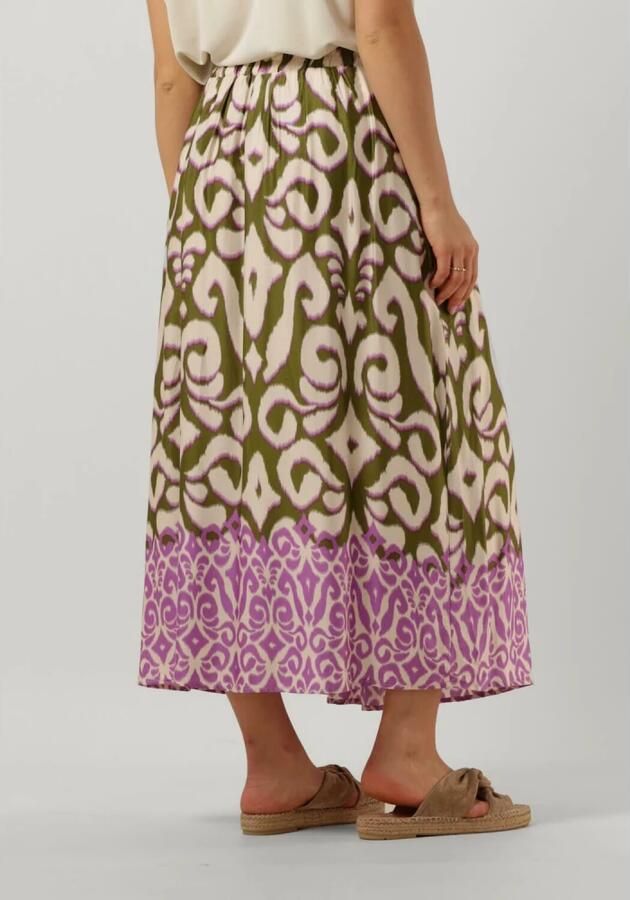 Amaya Amsterdam Groene Midi Rok Gabe Stijl Multicolor Dames - Foto 3