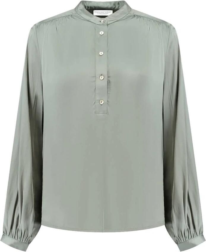 Amaya Amsterdam Lange Mouw Blouse Jip Green Dames - Foto 4