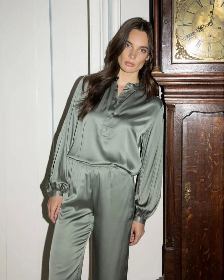 Amaya Amsterdam Lange Mouw Blouse Jip Green Dames