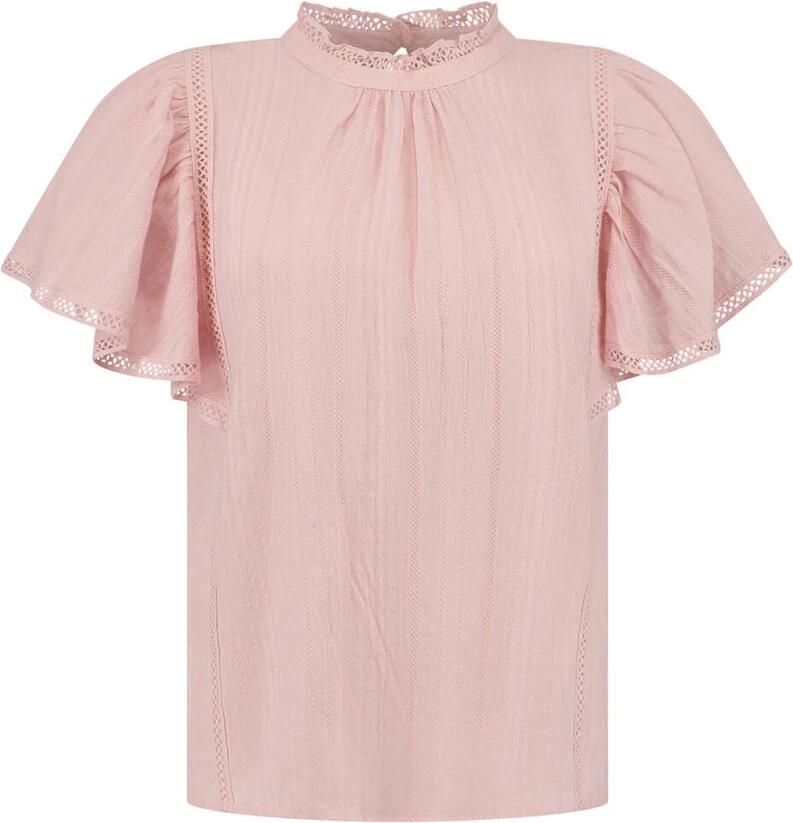 Amaya Amsterdam Elegante Top met Ruches en Kant Pink Dames - Foto 3