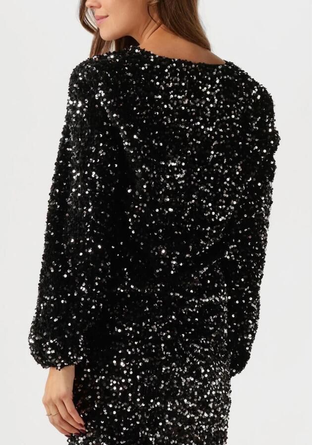 Amaya Amsterdam Zwarte Glitter Pailletten Blouse Yara Top Black Dames - Foto 5