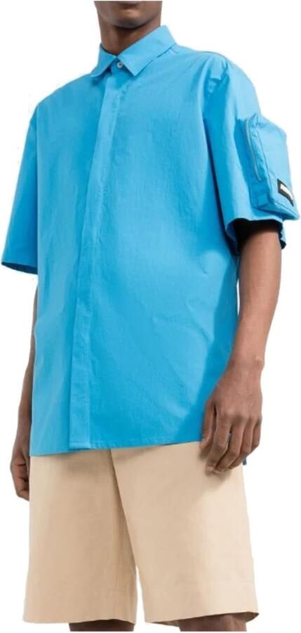 Ambush Blauw Katoenen Overhemd met Ritszak Blue Heren - Foto 4