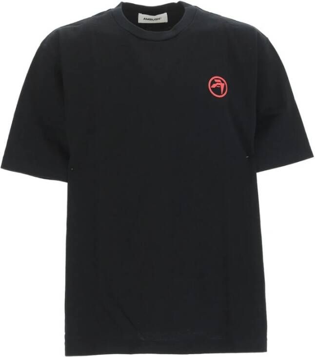 Ambush Zwart en rood katoenen platenprint T-shirt Black Heren