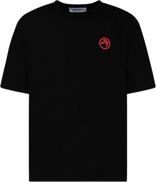 Ambush Zwart en rood katoenen platenprint T-shirt Zwart Heren