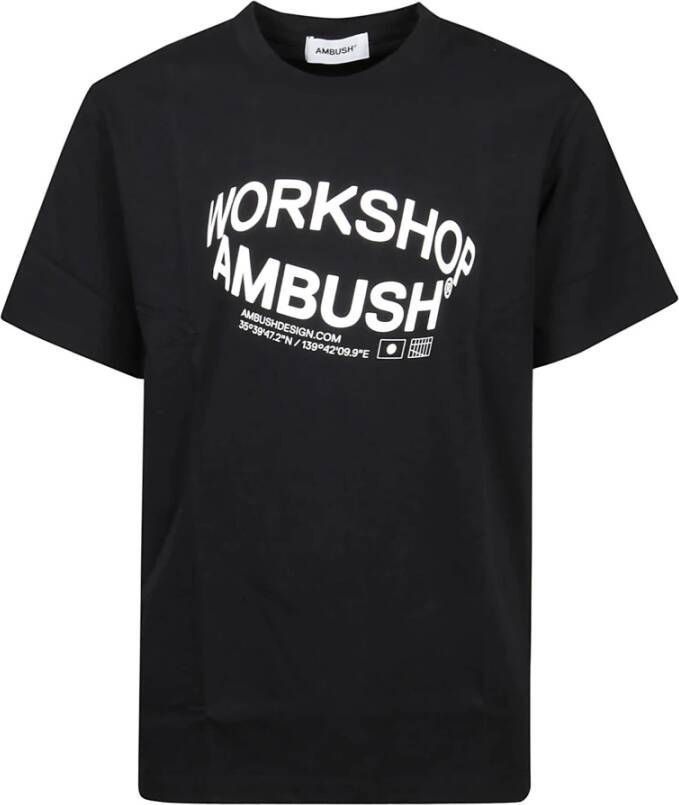 Ambush Zwart Off White Revolve Logo T-Shirt Zwart Heren