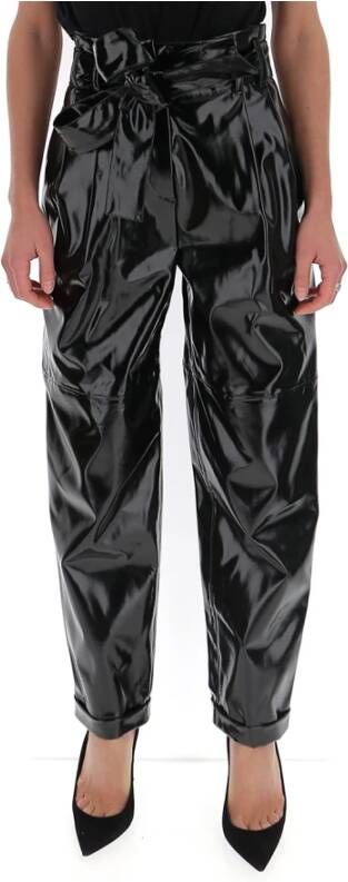 Amen Leather Trousers Zwart Dames