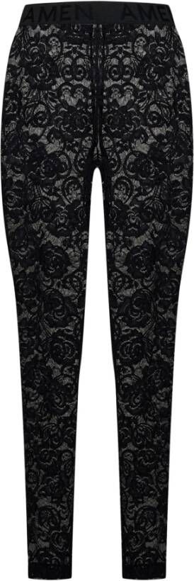 Amen Zwarte Leggings voor Dames Aw23 Zwart Dames