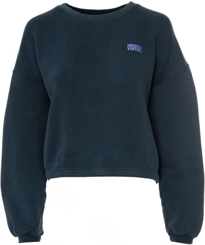 American vintage Zachte Cropped Sweatshirt met Ronde Hals Blue Dames - Foto 5