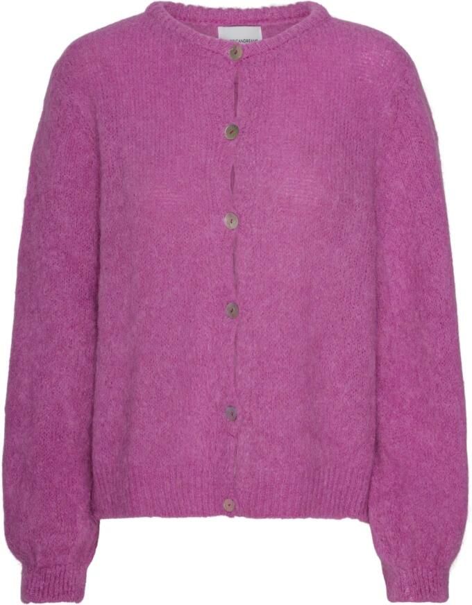 American Dreams Zachte Alpaca Cardigan Parelmoer Paars Purple Dames