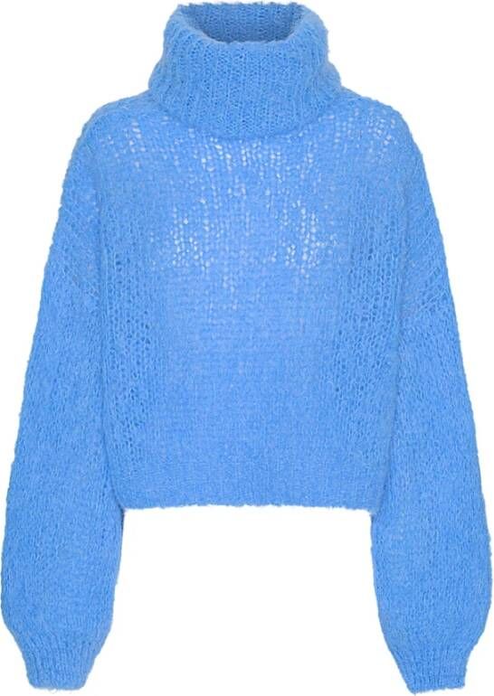 American Dreams Beige Alpaca Roll Neck Sweater Blue Dames