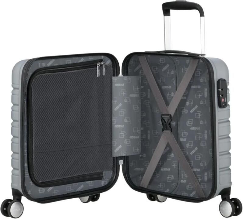 American Tourister trolley Flashline 45 cm. Underseater zilverkleurig - Foto 4