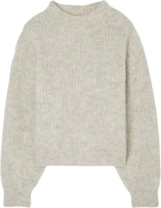 American vintage Gezellig Gebreide Trui met Oversized Pasvorm Gray Dames