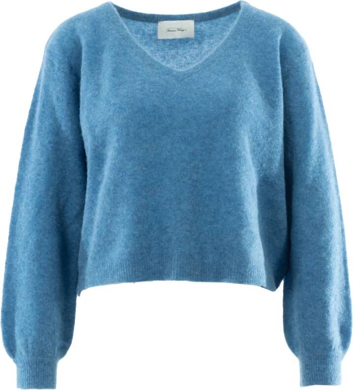American vintage V-neck Knitwear Blauw Dames
