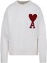 AMI Paris Wollen intarsia trui met logo Wit - Thumbnail 4