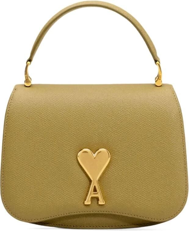 Ami Paris Bruine Foldover Tas met Groene Accent Brown Dames