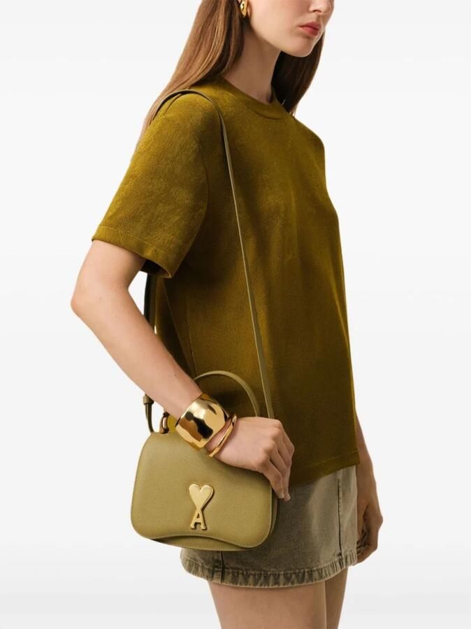 Ami Paris Bruine Foldover Tas met Groene Accent Brown Dames - Foto 6