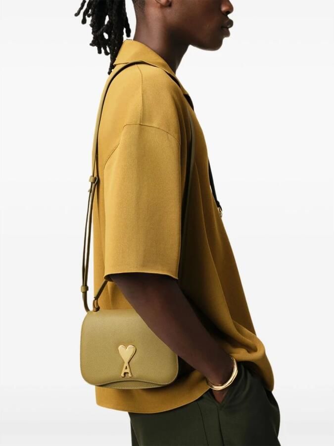 Ami Paris Bruine Foldover Tas met Groene Accent Brown Dames - Foto 5