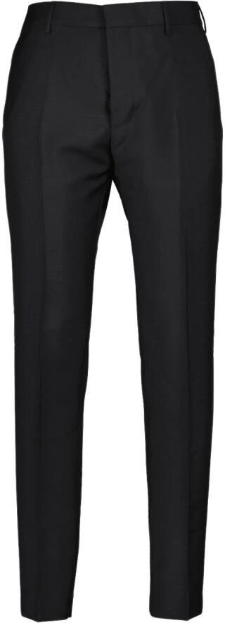 Ami Paris Wollen Sigaretbroek met Plooien Black Heren