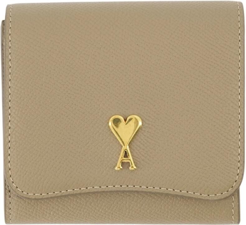 Ami Paris Compacte Heart Friend Portemonnee Beige Unisex - Foto 3