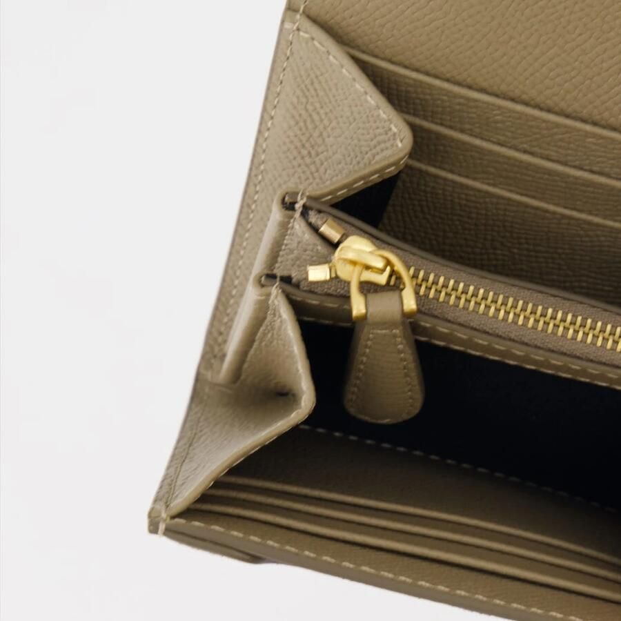 Ami Paris Compacte Heart Friend Portemonnee Beige Unisex