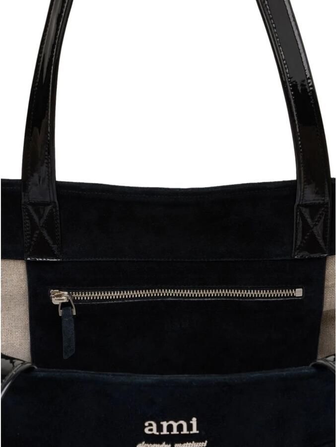 Ami Paris East West Maxi Shopping Bag Black Dames