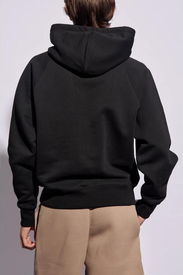 Ami Paris Hoodie met Raglanmouwen en Kangoeroezak Black - Foto 6