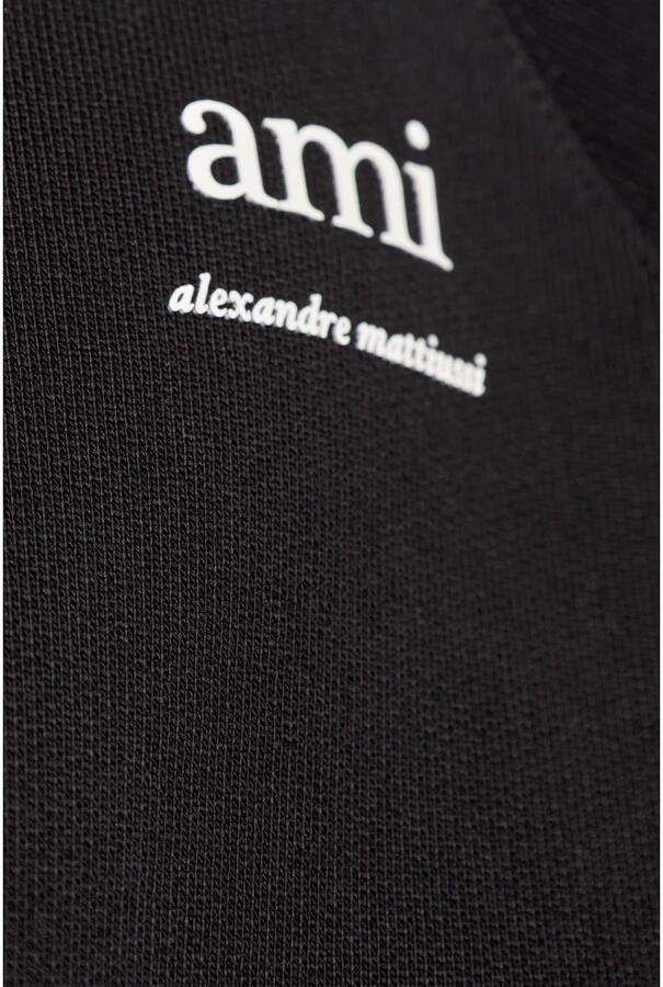 Ami Paris Hoodie met Raglanmouwen en Kangoeroezak Black - Foto 3