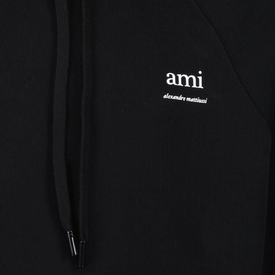 Ami Paris Hoodie met Raglanmouwen en Kangoeroezak Black - Foto 2