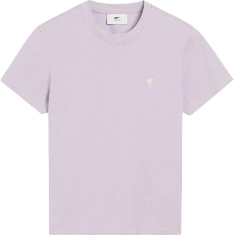 Ami Paris Logo T-shirt Klassiek Katoenen T-shirt Gray Heren