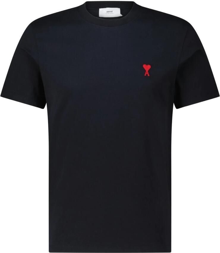Ami Paris Hart Vriend Logo Biologisch Katoen T-Shirt Black