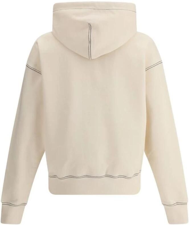 Ami Paris Moderne Hoodie met Logo en Rits Beige Heren