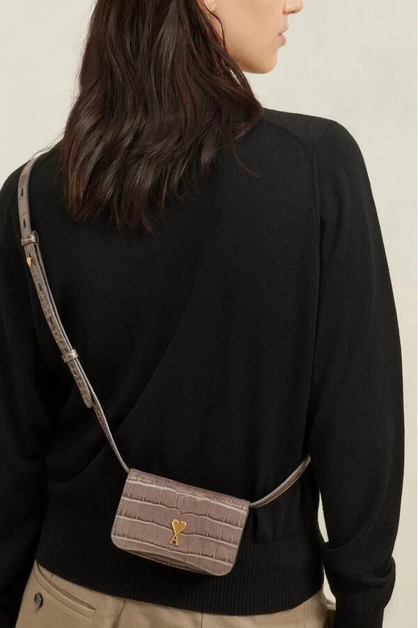 Ami Paris Schoudertas met kaartvak Gray Dames - Foto 2