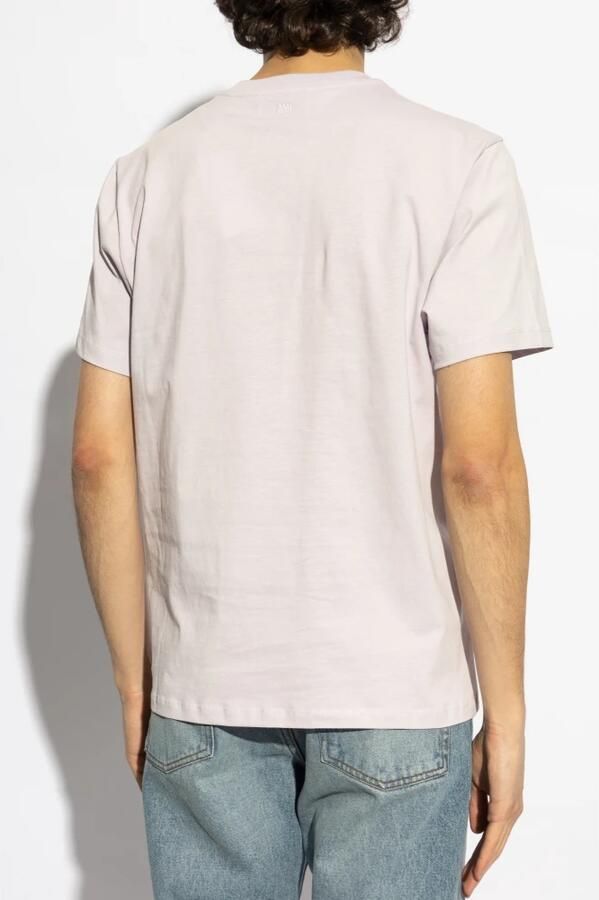 Ami Paris Logo T-shirt Klassiek Katoenen T-shirt Gray Heren - Foto 6
