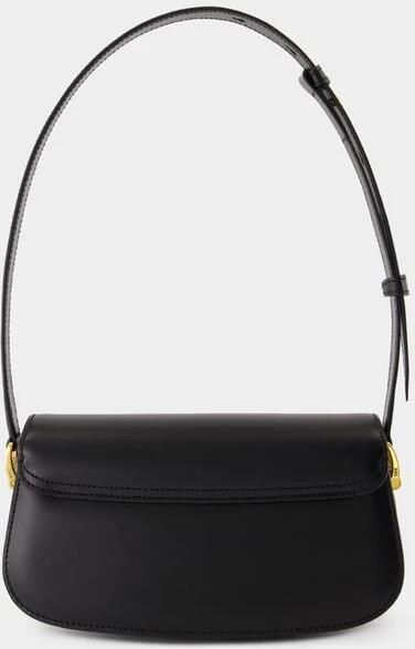 Ami Paris Zwarte Leren Schoudertas met Gouden Hardware Black Dames - Foto 7