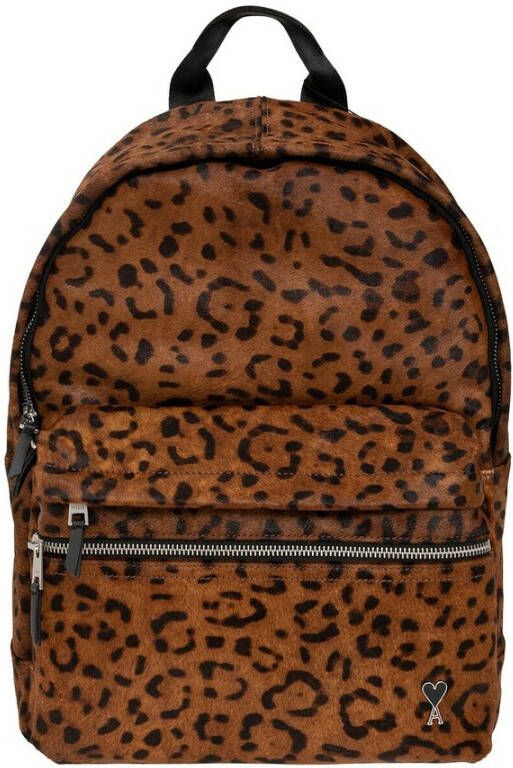 Ami Paris Backpack with animal motif Bruin Unisex