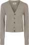 Ami Paris V-Hals Lange Mouw Cardigan Beige Dames - Thumbnail 1