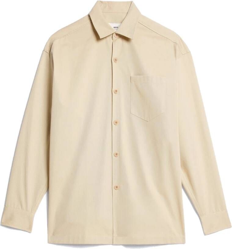 Ami Paris Casual Shirts Beige Heren