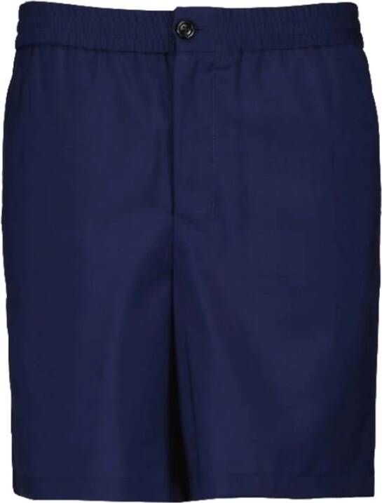 Ami Paris Blauwe Katoenen Casual Shorts voor Heren Blue Heren