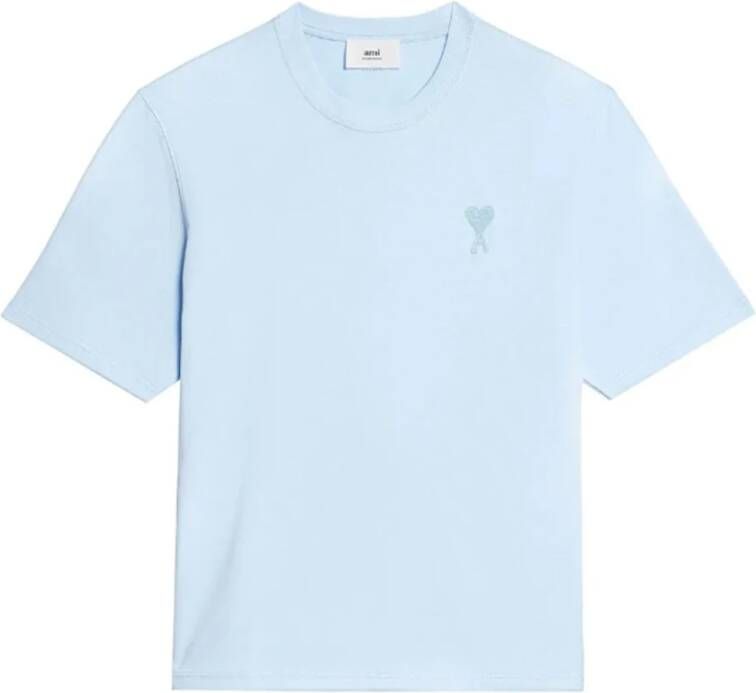 Ami Paris Celeste Logo T-Shirt Blauw Heren