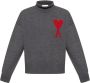 Ami Paris Logo Coltrui Sweater voor Vrouwen Gray Dames - Thumbnail 1