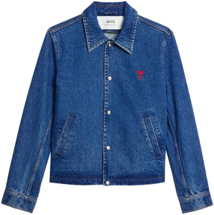 Ami Paris Denim Jackets Blauw Heren